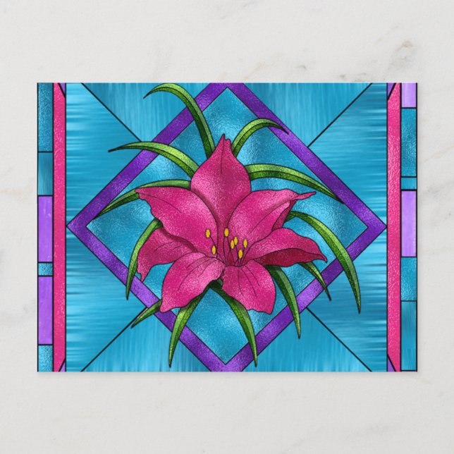 Stained Glass Lilly Postcard (Front)