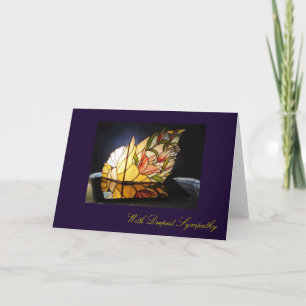 Stained Glass Lily Bouquet Sympathy Greeting Card