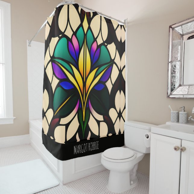 Stained glass lily Green Mosaic Pattern (In Situ)
