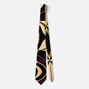 Stained glass lily Red Mosaic Pattern Tie