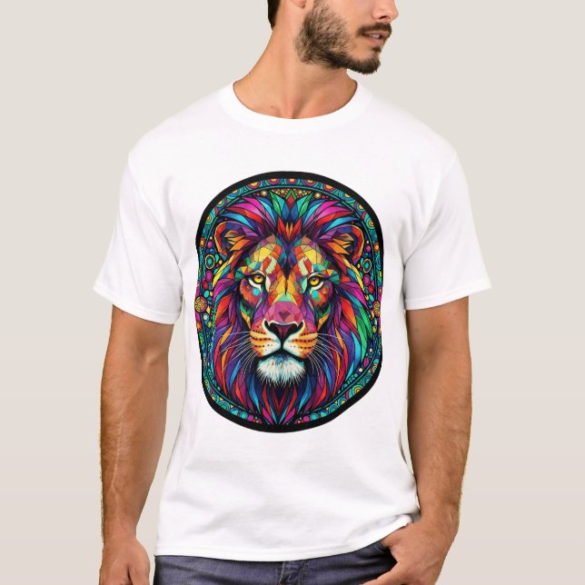 Stained Glass Lion Tee** T-Shirt (Front)