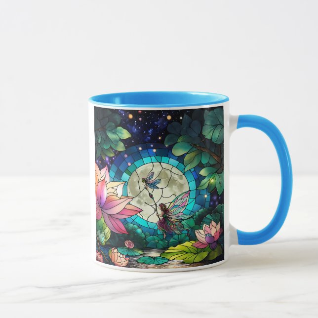 Stained Glass Little Fairy With Dragonfly Mug (Right)