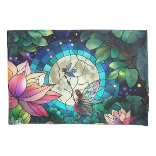 Stained Glass Little Fairy With Dragonfly Pillowcase