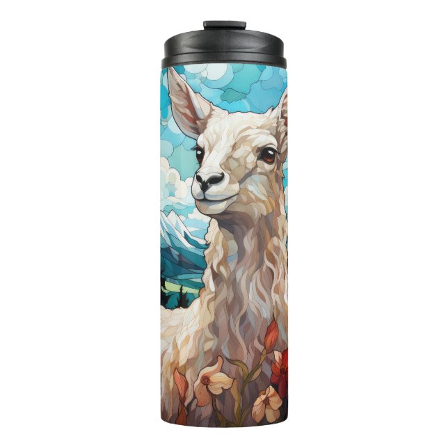 Stained Glass Llama Tumbler  (Front)