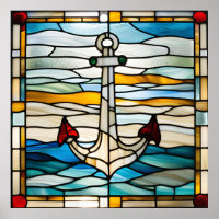 Stained Glass Look Anchor Downloadable Design