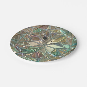 Stained glass look colourful abstract paper plate