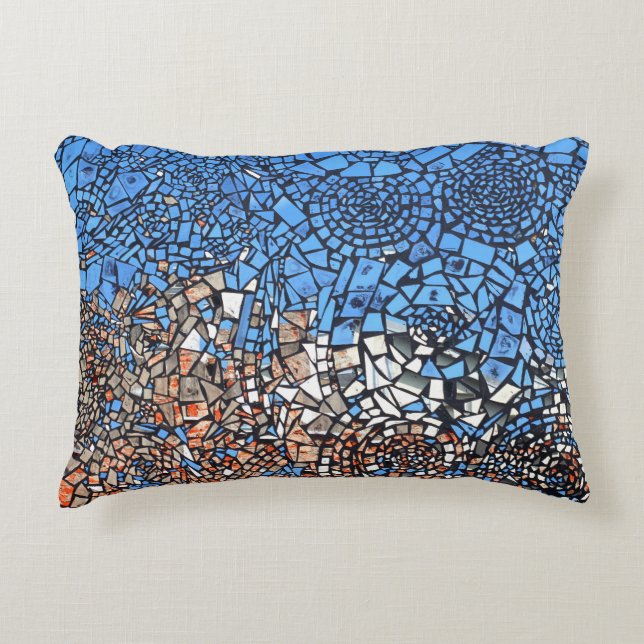 Stained Glass look mosaic abstract Accent Pillow (Front)