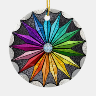 Stained Glass Look - SRF Ceramic Ornament