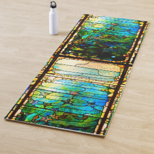 Stained glass look tiffany window starfish sea   yoga mat