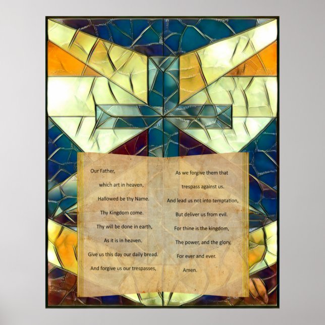 Stained Glass Lord's Prayer Poster (Front)