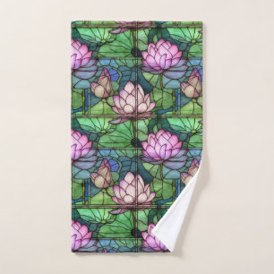 Stained Glass Lotus Hand Towel