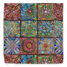 Stained Glass Mandala Bandana- Julie Ann Stricklin