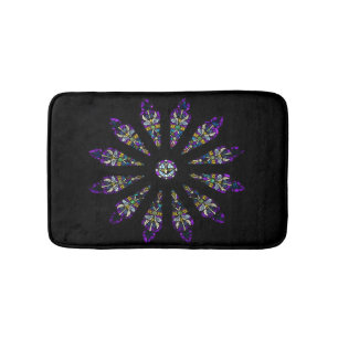 Stained Glass Mandala Bath Mats