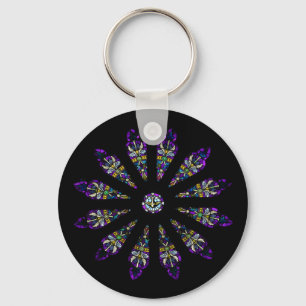Stained Glass Mandala Keychain