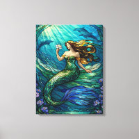 Stained Glass Mermaid Art