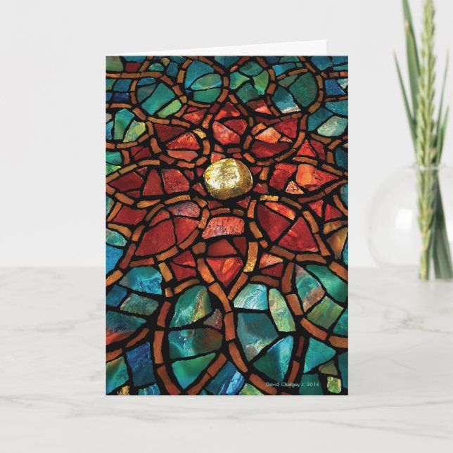 Stained Glass Merry Christmas/Happy New Year Card (Front)