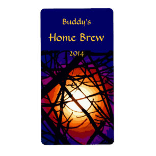Stained Glass Moon Abstract Beer Label
