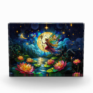 Stained Glass Moonlight Flight Fairy  Photo Block