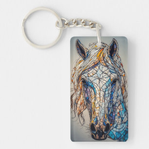 Stained Glass Mosaic Horse Artwork Keychain