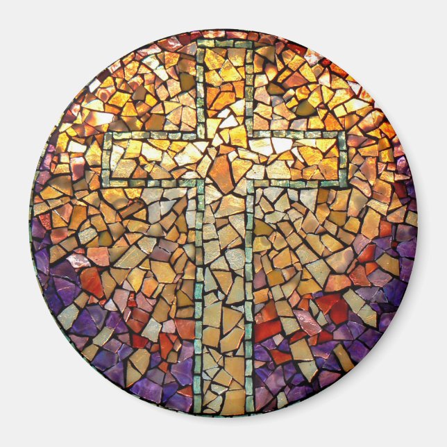 Stained Glass Mosaic Magnet "Cross" (Front)