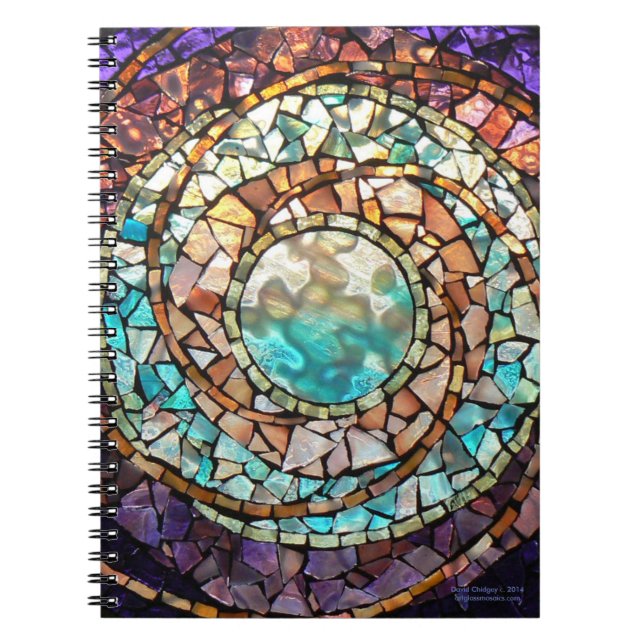 Stained Glass Mosaic Notebook "Water Planet" (Front)