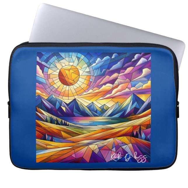 Stained Glass Mountain Laptop Sleeve (Front)