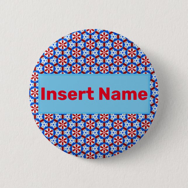 Stained Glass Name Tag Pin Button (Front)