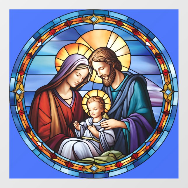  Stained Glass Nativity Christmas Window Cling (Sheet)