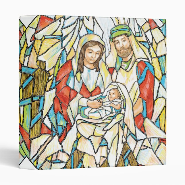 Stained Glass Nativity Painting Binder (Front/Spine)