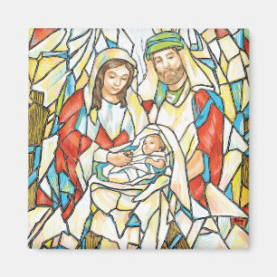Stained Glass Nativity Painting Magnet
