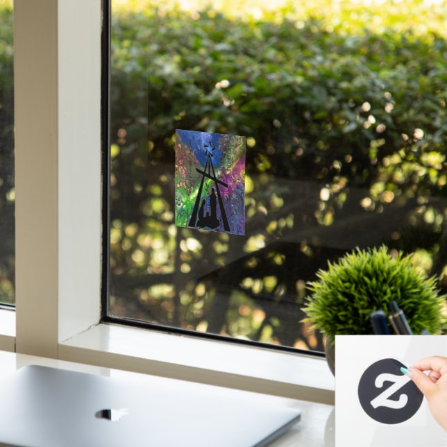 Stained Glass Nativity Scene Window Cling (Office)