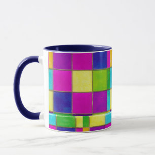 Stained Glass Neon Colourful Coffee or Tea Mug