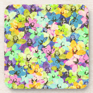 Stained Glass Orchids Water Colour, Coaster