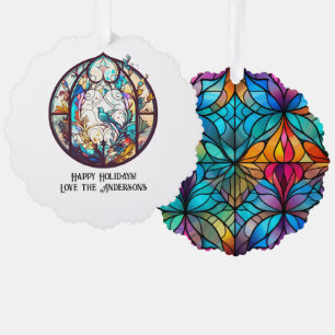 Stained Glass Ornament Christmas Keepsake Card