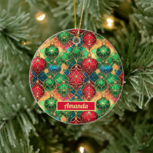 Stained Glass Ornament Pattern Christmas Keepsake