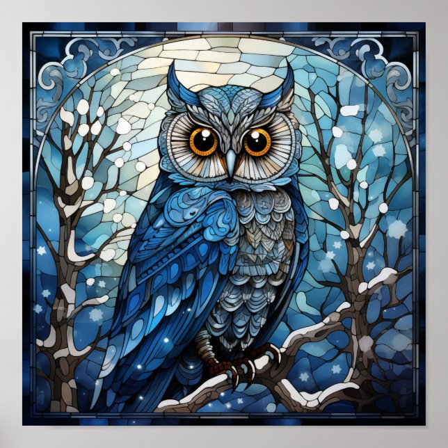 Stained Glass Owl Poster (Front)