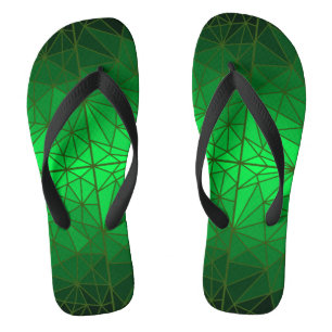 Stained glass pattern 01.Green.DGreen Line BG Flip Flops