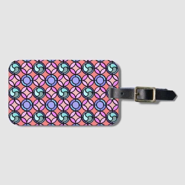 Stained Glass Pattern Luggage Tag (Front Horizontal)