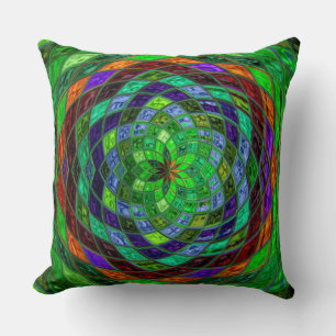 Stained Glass Pattern Throw Pillow