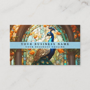 Stained Glass Peacock Business Cards