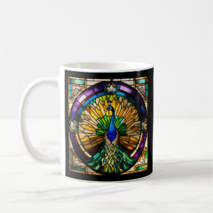Stained Glass Peacock Coffee Mug