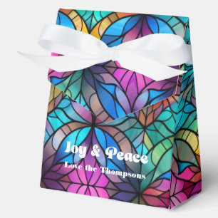 Stained Glass Personalized Holiday Favor Box