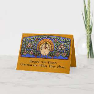 Stained Glass (Personalized Thanksgiving Card) Holiday Card