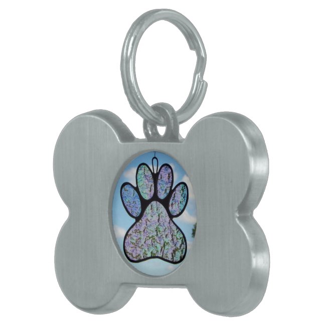 Stained glass "Pet Tag" Pet Tag (Front Right)