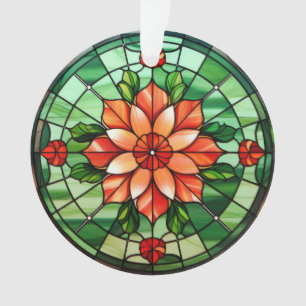 Stained Glass Poinsettia Ornament