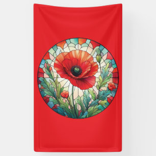 Stained Glass Poppy Banner