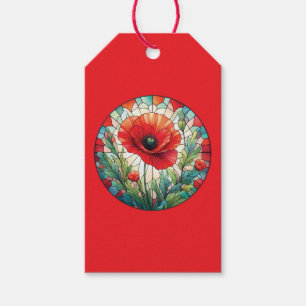 Stained Glass Poppy Gift Tags
