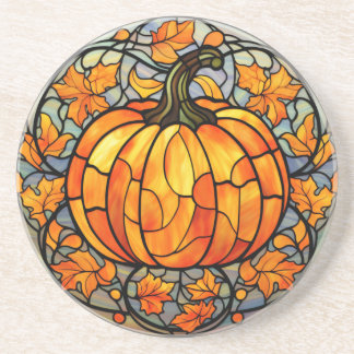 Stained Glass Pumpkin Coaster