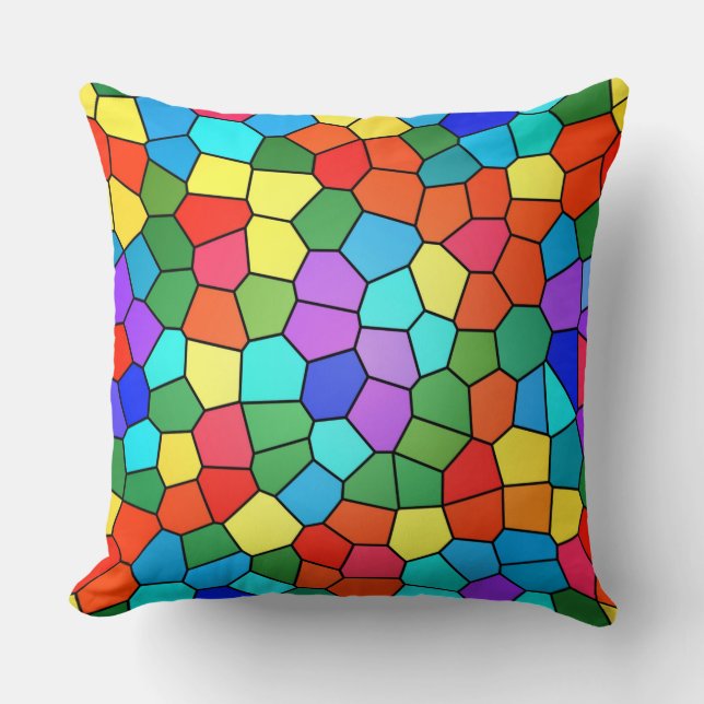 Stained Glass Rainbow 2183 Throw Pillow (Front)