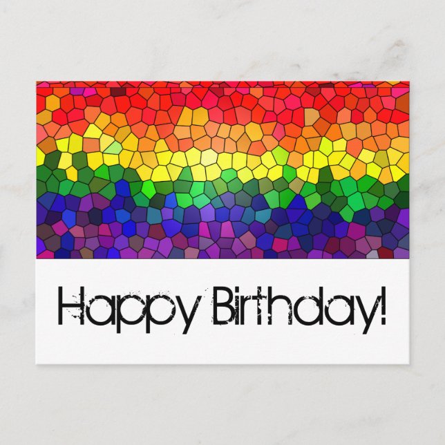 Stained Glass Rainbow - Birthday Card (Front)